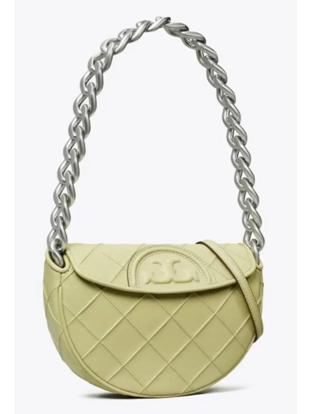 AUTH Tory Burch Olive Fleming Crescent Shoulder Bag- NEW WITH TAGS